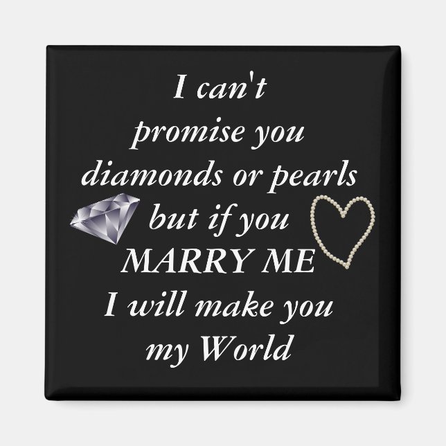 Romantic Marry Me Dikt Magnet (Framsidan)