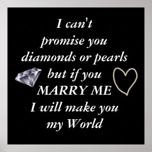 Romantic Marry Me Dikt Poster