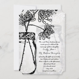 Romantic Mason Burk Shadows Damask Wedding Inbjudningar