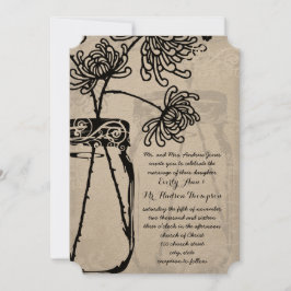 Romantic Mason Burk Shadows Damask Wedding Inbjudningar