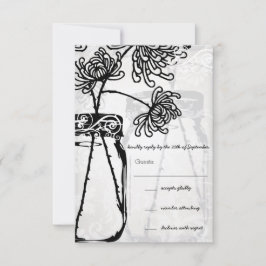 Romantic Mason Burk Shadows Damask Wedding OSA Kort