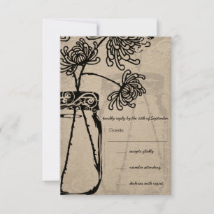 Romantic Mason Burk Shadows Damask Wedding OSA Kort