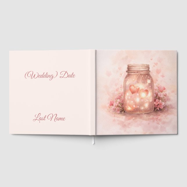 Romantic Mason Jar Wedding Guest Book Gästböcker (Full)