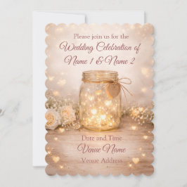 Romantic Mason Jar Wedding Invitation Inbjudningar