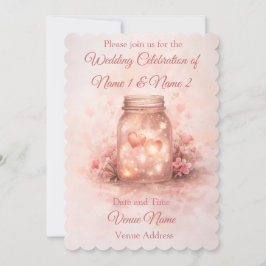 Romantic Mason Jar Wedding Invitation Inbjudningar