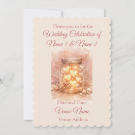 Romantic Mason Jar Wedding Invitation Inbjudningar