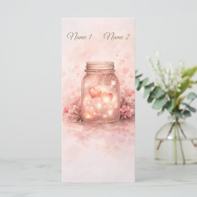 Romantic Mason Jar Wedding Program (Stående Fram)