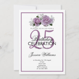 Romantic Mauve Ro Birthday Inbjudningar