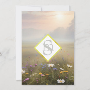 *~ Romantic Meadow AR26 QR + OSA Blommigt Bröllop Inbjudningar