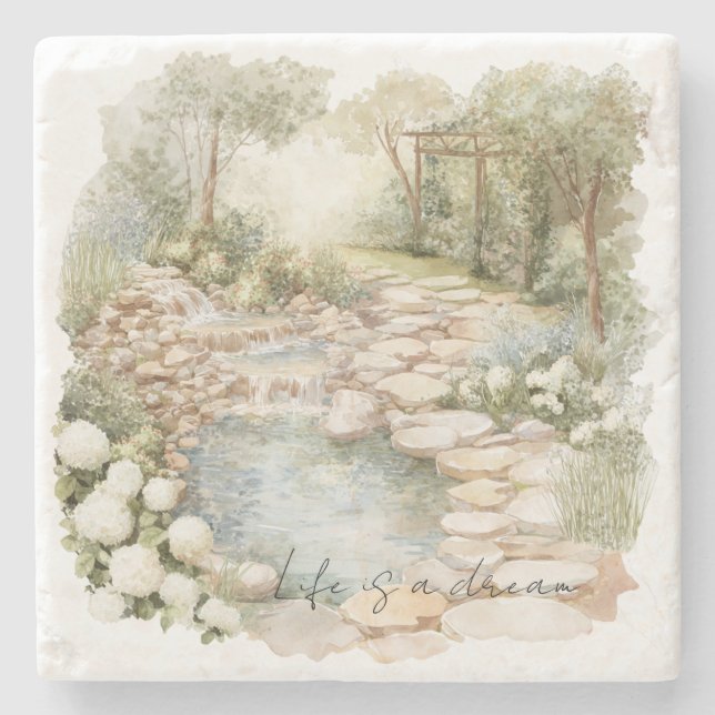Romantic Meadow Rock Path Stenunderlägg (Framsidan)
