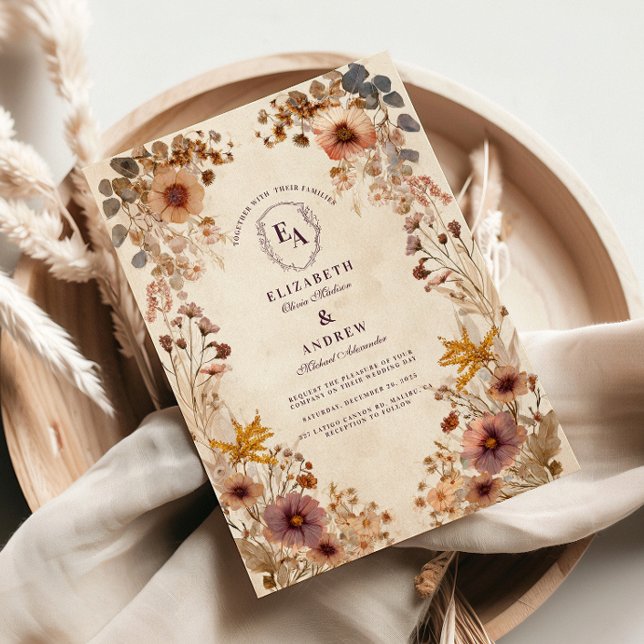 Romantic Meadow Wildblomma Bröllop Inbjudningar (Skapare uppladdad)