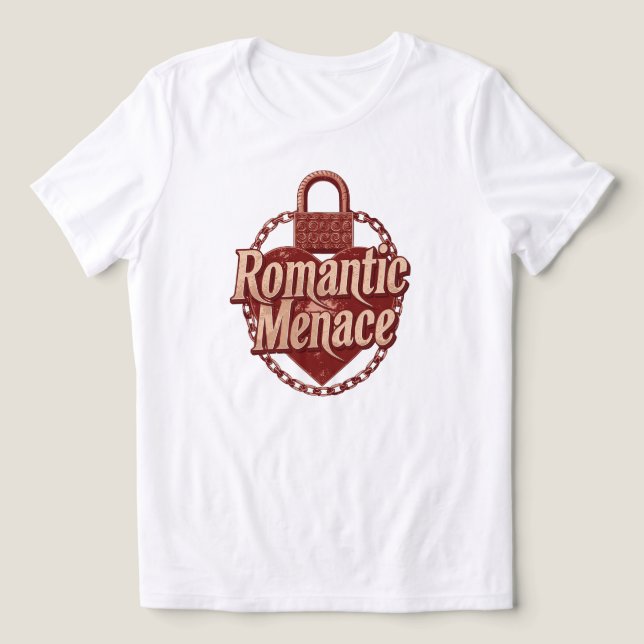 "Romantic Menace" with Edgy Heart Lock T Shirt (Design Framsida)