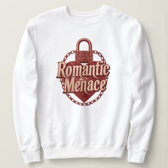 "Romantic Menace" with Edgy Heart Lock T Shirt (Design framsida)
