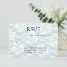 Romantic Mint Vit ros Blommigt Bröllop OSA Kort