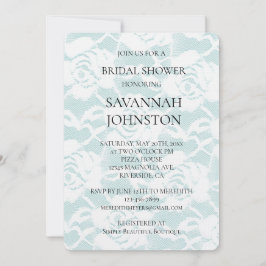 Romantic Mint Vit ros Blommigt Möhippa Inbjudningar