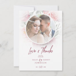 Romantic Modern Classic Floral Pink Shades Photo Tack Kort