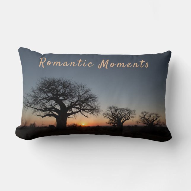 Romantic Moments Sunset Helig Baobabs-fotoptext Lumbarkudde (Framsida)