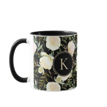 Romantic Monogram Blommigt Vanilla Grönt Vattenfär