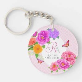 Romantic Monogram Peonies Garden Rosa