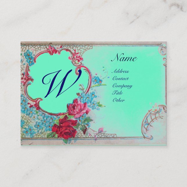 ROMANTIC MONOGRAM VISITKORT (Framsida)