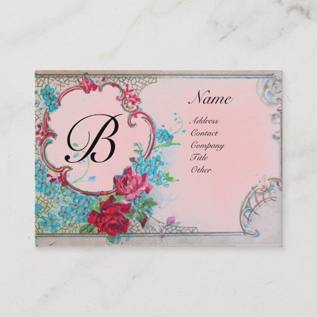 ROMANTIC MONOGRAM VISITKORT (Framsida)