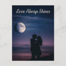 Romantic Moonlight Love Always Shines Night Sky Helg Vykort