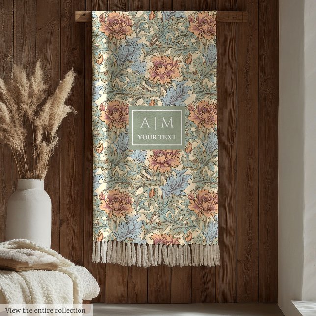 Romantic Morris stil pastel färg kastar filt (Romantic Morris style pastel colors throw blanket)