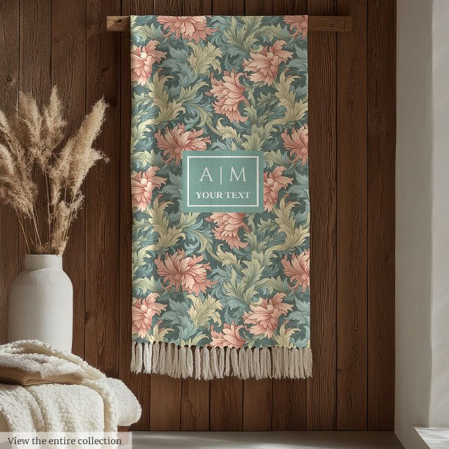 Romantic Morris stil personlig mysigt Fleecefilt (Romantic Morris style pimpernel personalized cozy Fleece Blanket)