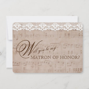 Romantic Music Lakan Snöre BLIR MATRON PÅ HONOR Inbjudningar