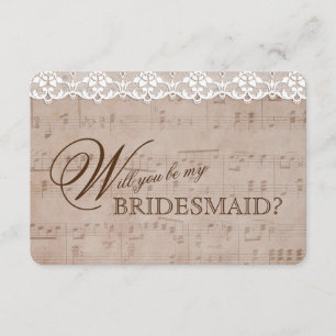 Romantic Music Lakan & Snöre var min BRIDESMAID Inbjudningar