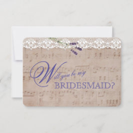 Romantic Music Lavender var min BRIDESMAID Inbjuda Inbjudningar