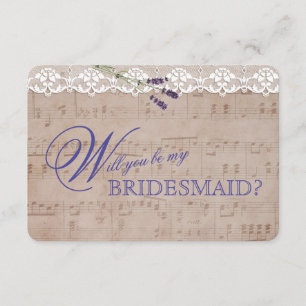 Romantic Music Lavender var min BRIDESMAID Inbjuda Inbjudningar