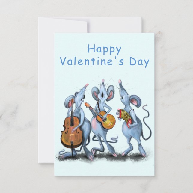 Romantic Musical Mouse, populär på Alla hjärtans d Kort (Framsida)