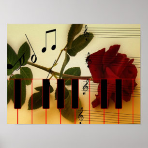 Romantic Musical Piano Nycklar Poster