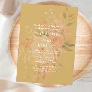 Romantic Mustard Boho Blommigt Inbjudningar