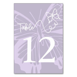 Romantic Muted Lavender Butterfly Garden Wedding Bordsnummer
