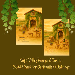 Romantic Napa Valley Vineyard Rustic Bröllop OSA Kort