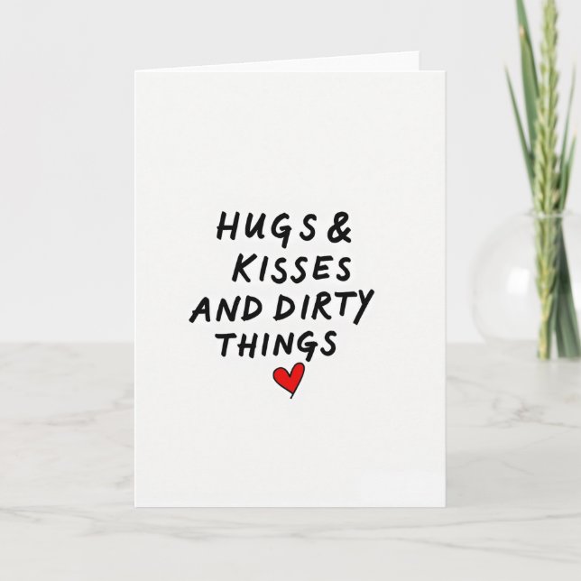 Romantic Naughty Hugs Kisses Card Kort (Framsida)