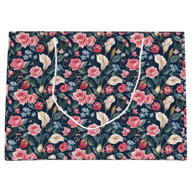 Romantic Navy Blue Floral Garden Pattern (Framsidan)