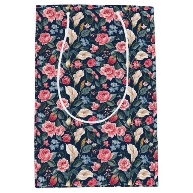 Romantic Navy Blue Floral Garden Pattern (Framsidan)