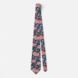 Romantic Navy Blue Floral Garden Pattern Slips