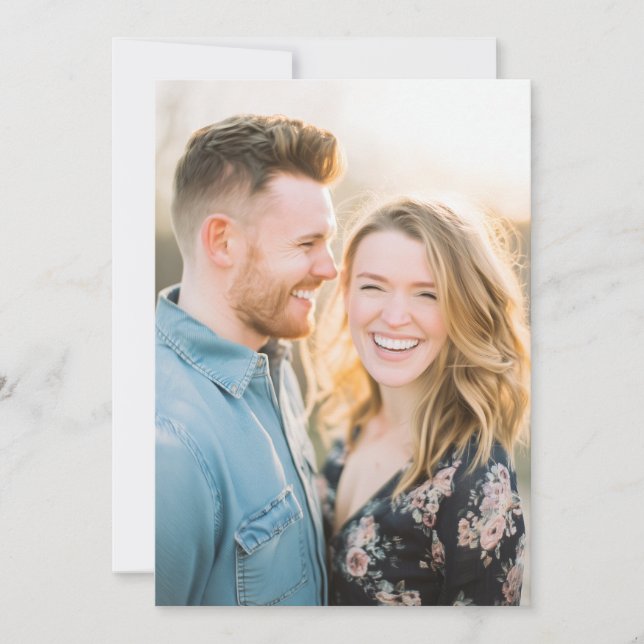 Romantic Navy Floral Photo Inbjudningar (Framsida)