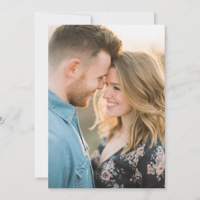 Romantic Navy Floral Photo Inbjudningar (Framsida)