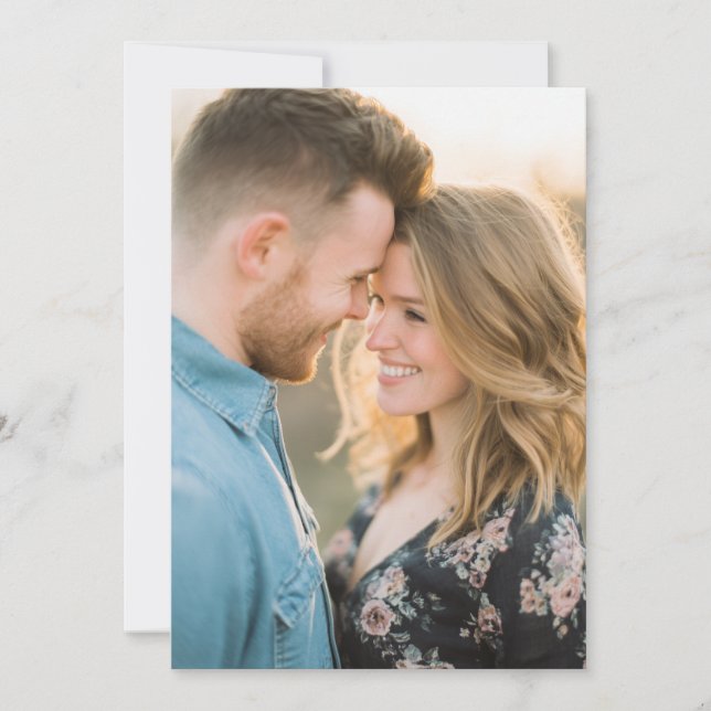 Romantic Navy Floral Photo Inbjudningar (Framsida)