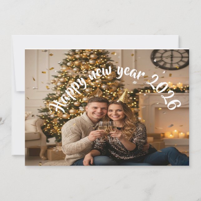 Romantic New Year's Card Celebrating our love Julkort (Framsida)