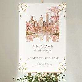 Romantic New York Destinationsbröllopssignatur Poster