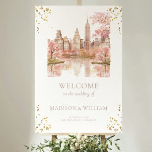 Romantic New York Destinationsbröllopssignatur Poster