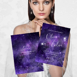 Romantic Night Himmel Starlight Lila med OSA Inbjudningar