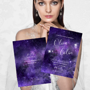 Romantic Night Himmel Starlight Lila med OSA Inbjudningar
