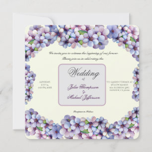 Romantic och Poetic Pastel Lilac Watercolor Inbjudningar